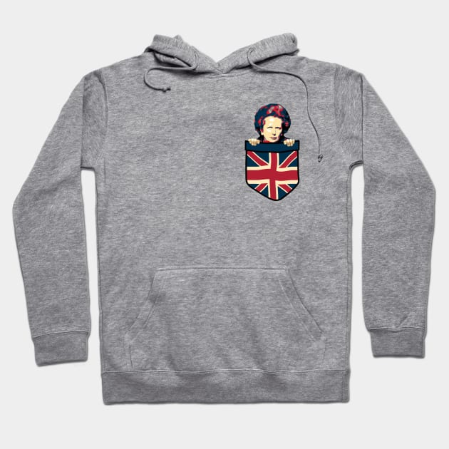 Margaret Thatcher Chest Pocket Hoodie by Nerd_art